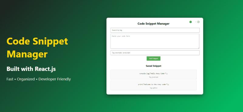Build Your Own Code Snippet Manager with React – Save, Tag & Search Code Easily